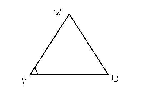 In triangle wvu, what sides include angle v?