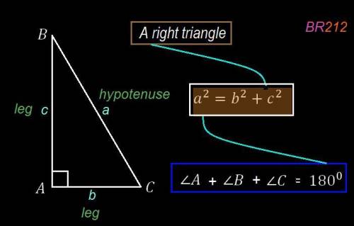 Aright triangle has a hypotenuse length of 13 units. one leg has a length of 12 units. which equatio