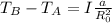 T_B-T_A=I\frac{a}{R^2_0}