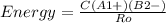 Energy = \frac{C(A1+)(B2-)}{Ro}