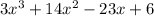 3x^{3}+14x^{2}-23x+6