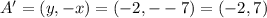 A'=(y,-x)=(-2,--7)=(-2,7)