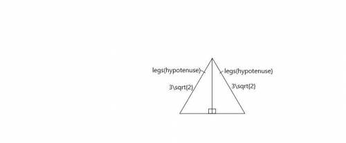 Find the hypotenuse of each isosceles right triangle when the legs are of the given measure.given =