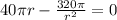 40\pi r-\frac{320\pi}{r^2}=0