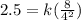 2.5=k(\frac{8}{4^2})