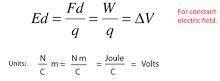 How does an electric field change due to voltage?