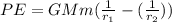 PE = GMm(\frac{1}{r_1}-(\frac{1}{r_2}))
