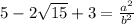 5 - 2\sqrt{15} + 3 = \frac{a^{2}}{b^{2}}