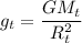 g_{t}=\dfrac{GM_{t}}{R_{t}^2}