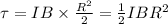 \tau = IB\times \frac{R^{2}}{2} = \frac{1}{2}IBR^{2}