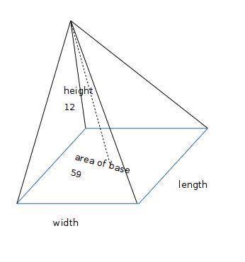 Aregular pyramid has a height of 12 cm in a square base if the volume of the pier mid is 236 cm³ how