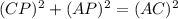 (CP)^2+(AP)^2=(AC)^2