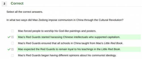 In what two ways did mao zedong impose communism in china through the cultural revolution?  a: mao f