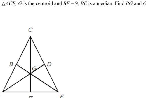 Geometry (18) study guide find bg and ge.