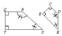 Figure tqrs ~ bcde. what are the pairs of congruent angles?