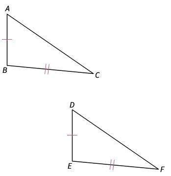 Look at the figures. how can you prove these triangles are congruent? a. ∆abc ≅ ∆def by the sas pos