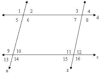Which lines must be parallel if angle 10 is supplementary to angle 11?