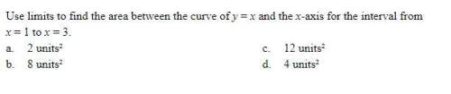 Use limits to find the area between the curve of y = x and the x-axis for the interval from x = 1 to