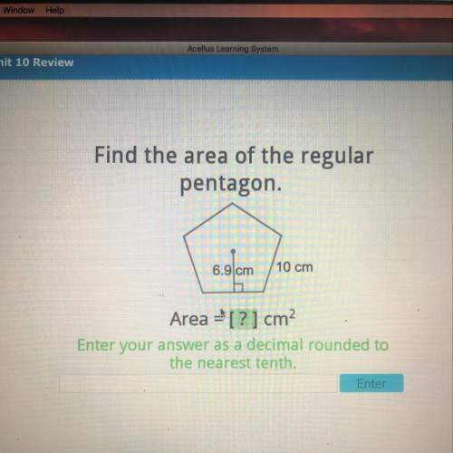 Find the area of the regular pentagon. round decimal to the nearest