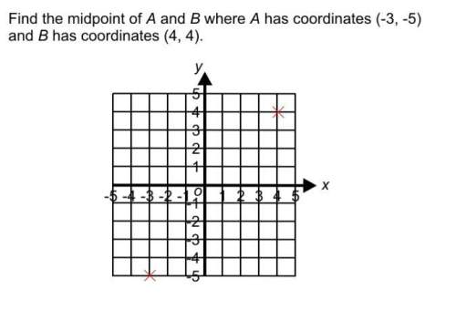 Find the midpoint of a and b where a has coordinates (-3,-5) and b has coordinates (4,4)