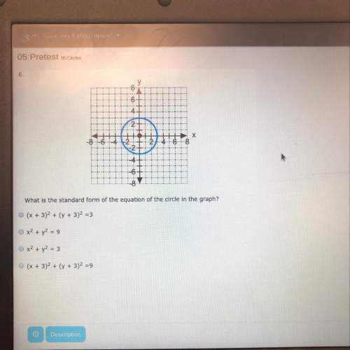 What is the standard form of the equation of the circle in the graph? (x + 3)^2 + (y + 3)^2 = 3 x^2