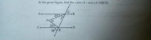 In the given figure find the value of x and y if ab parallel to cd