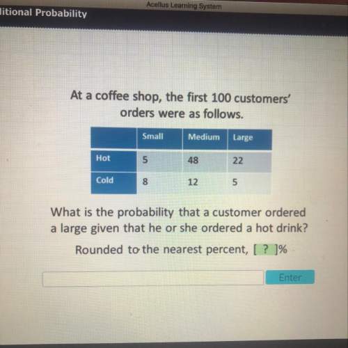 What is the probability that a customer ordered a large given that he or she ordered a hot drink?