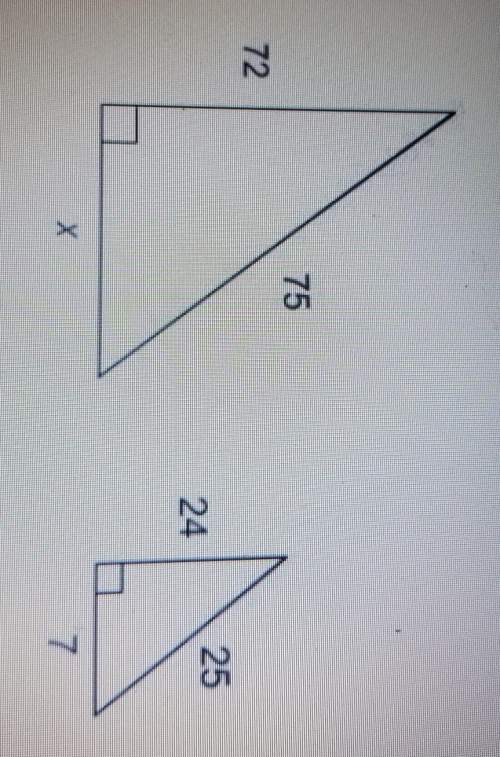 Enter your answer in the box.the triangles are similar.what is the value of x?