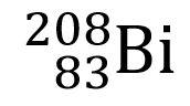 Write the atomic symbol for the isotope of bismuth with 125 neutrons.