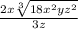 \frac{2x \sqrt[3]{18x^{2}yz^{2}} }{3z}