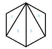 If you draw all of the diagonal from one vertex of a regular hexagon how many triangles do you make?