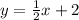 y = \frac {1} {2} x + 2