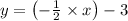 y=\left(-\frac{1}{2} \times x\right)-3