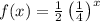 f(x)=\frac{1}{2}\left(\frac{1}{4}\right)^x