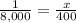 \frac{1}{8,000}=\frac{x}{400}