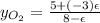 y_{O_{2}}=\frac{5+(-3)\epsilon}{8- \epsilon}