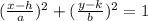 (\frac{x-h}{a}) ^{2}+ (\frac{y-k}{b} )^{2}  =1