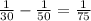 \frac{1}{30} - \frac{1}{50} = \frac{1}{75}