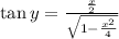 \tan y=\frac{\frac{x}{2}}{\sqrt{1-\frac{x^2}{4}}}