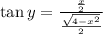 \tan y=\frac{\frac{x}{2}}{\frac{\sqrt{4-x^2}}{2}}