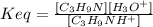 Keq = \frac{[C_{3}H_{9}N] [H_{3}O^{+}]}{[C_{3}H_{9}NH^{+}]}