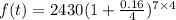 f(t) = 2430(1 + \frac{0.16}{4} )^{7 \times 4}