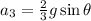 a_3=\frac{2}{3}g\sin \theta