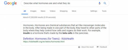 Describe what hormones are and what they do
