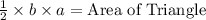 \frac{1}{2} \times b \times a =\textrm{Area of Triangle}