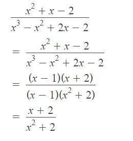 Simplify the expression given below x^2+x-2/x^3-x^2+2x-2