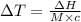 \Delta T = \frac{\Delta H}{M\times c}