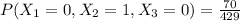 P(X_1=0,X_2=1,X_3=0)=\frac{70}{429}