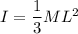 I=\dfrac{1}{3}ML^2