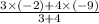 \frac{3 \times (-2) + 4\times (-9)}{3 + 4}
